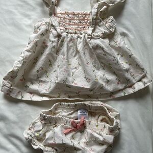 Carter's White and Pink Diaper Covers with Ruffle Accents